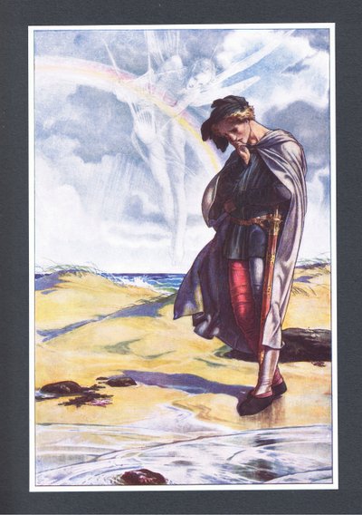 テンペスト、1908年のイラストから、黄砂に向かいます。 作： Paul Vincent Woodroffe