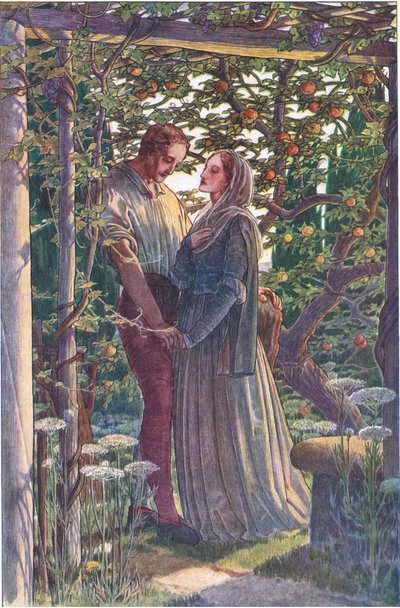 最も珍しい愛情の公正な出会い、The Tempest、1908年のイラスト 作： Paul Vincent Woodroffe