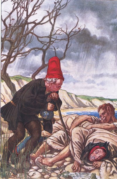4本の足と2つの声：最も繊細なモンスター！、The Tempest、1908年のイラスト 作： Paul Vincent Woodroffe