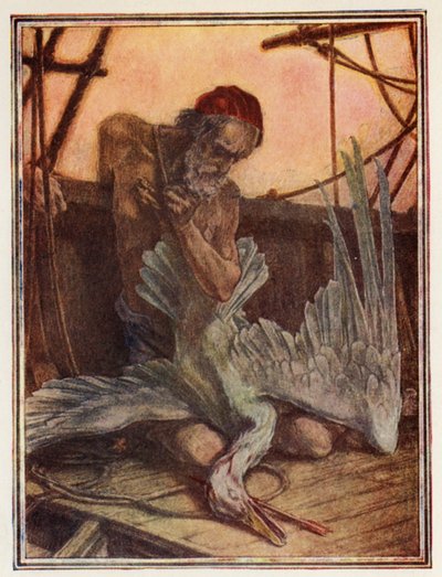コールリッジ『太古の海人』の挿絵（カラーリトグラフ） 作： Paul Vincent Woodroffe