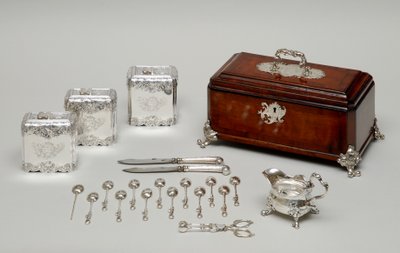 茶道具（1735年頃）（銀・木 作： Paul de Lamerie