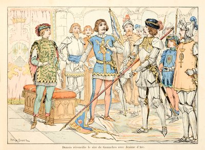 セオドア・カフ著、ポール・デ・セマン（1855-1915）絵の「ジョーン・オブ・アーク」からの引用。デュノアはガマッシュの種牡馬とジョアン・オブ・アークを和解させた 作： Paul de Semant