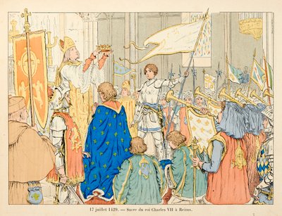 セオドア・カフ著、ポール・デ・セマン（1855-1915）絵の『ジョーン・オブ・アーク』からの引用。7月17日、ランスのシャルル7世の聖地 作： Paul de Semant