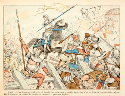 イラストは、テオドール・カフ著、ポール・デ・セマン（1855-1915）絵の『ジョーン・オブ・アーク』から引用しています。5月4日 作： Paul de Semant