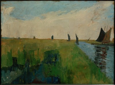 泥炭はしけのあるハメ風景 作： Paula Modersohn Becker