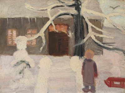 雪の中で少年。 1905年頃 作： Paula Modersohn Becker