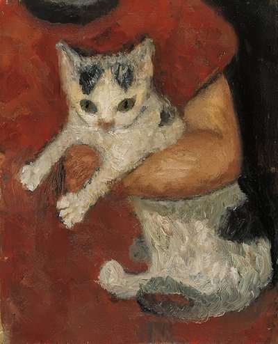子供の腕の中で猫。 1903年頃 作： Paula Modersohn Becker