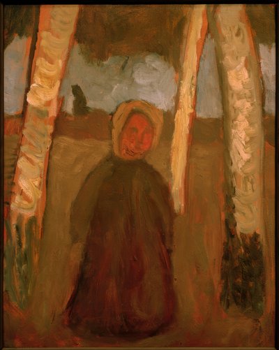 白樺の木の下の子供 作： Paula Modersohn Becker