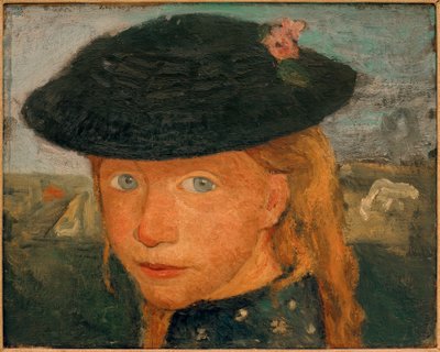 麦わら帽子の少女の頭 作： Paula Modersohn Becker