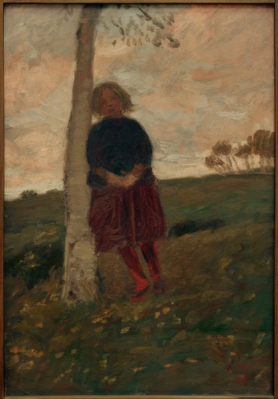 白樺の幹の少女（また：木の上の少女） 作： Paula Modersohn Becker