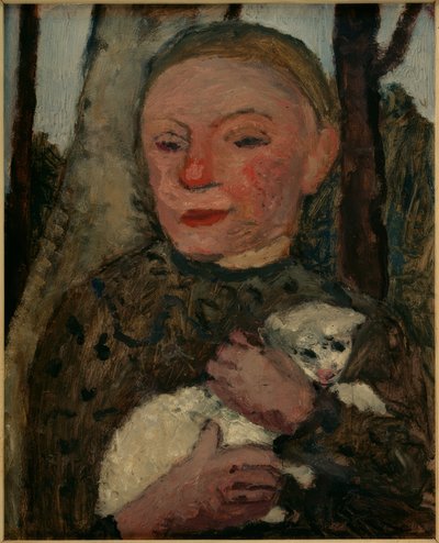 子羊を持つ少女（腕に子羊を持つ少女の半身像） 作： Paula Modersohn Becker