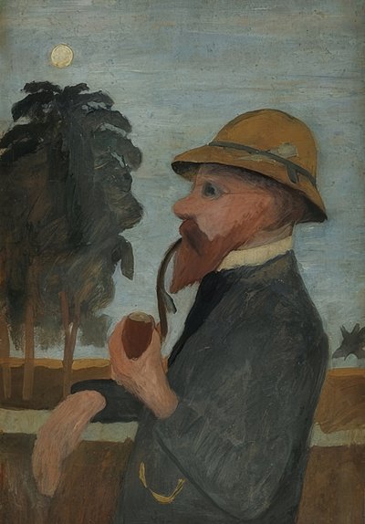パイプのあるオットーモーダーゾーン。 1907年頃 作： Paula Modersohn Becker