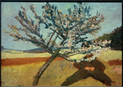 P.Modersohn-Becker、開花木の下に横たわる男 作： Paula Modersohn Becker