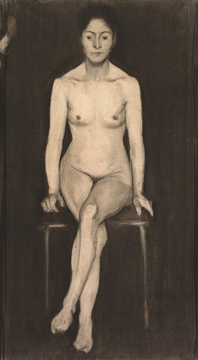 座っている女性の裸の自画像、c。 1899年。 作： Paula Modersohn Becker