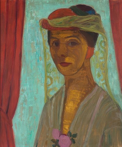 帽子とベールのある自画像。 1906-07 作： Paula Modersohn Becker
