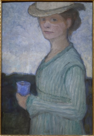 青いガラスの自画像 作： Paula Modersohn Becker