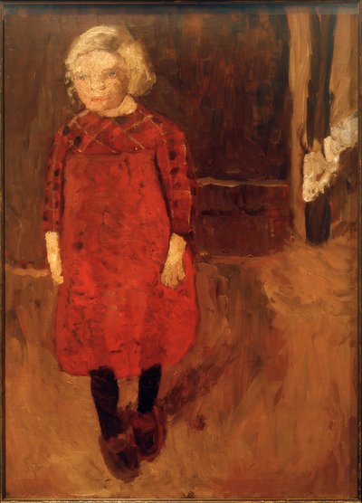 山羊小屋の前に立っている女の子 作： Paula Modersohn Becker