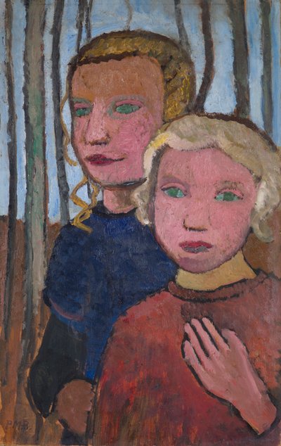 白樺の木の前の二人の少女 作： Paula Modersohn Becker