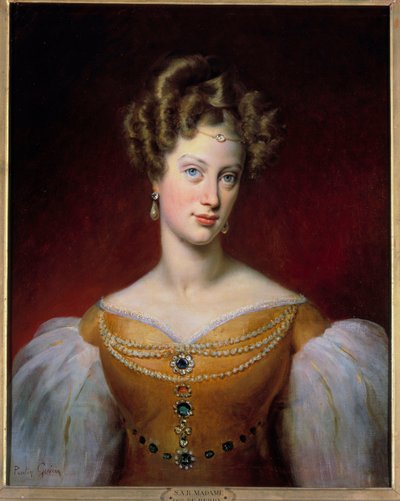 ブルボン家・シシリー家の王女でベリー公爵夫人のマリー・カロリーヌの肖像（1798-1870） 絵画：ポーラン・ゲラン（1783-1855） 1819年 Sun.0.69×0.54メートル 作： Paulin Jean Baptiste Guerin