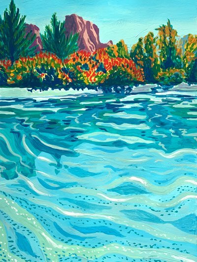 色鮮やかな山間の川 作： Pauline Wegman | Key and Sea Creative