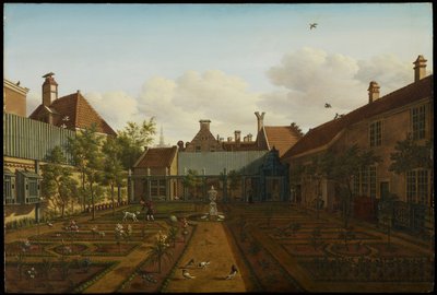 ハーグのタウンハウスガーデンの眺め、1775年 作： Paulus Constantijn la Fargue