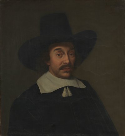 男の肖像、おそらくヤン・デ・ホーゲ (1608-1682) 作： Paulus Hennekyn