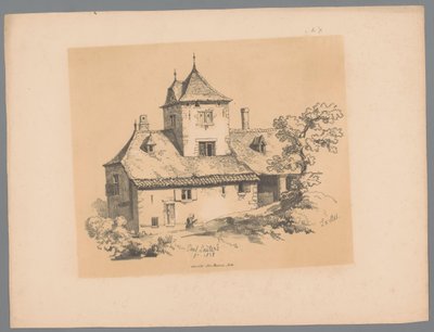 イクセルのカントリーハウスの眺め Ixelles (オブジェクトのタイトル) Paulus Lauters の Picturesque Faces (シリーズ タイトル) Etrennes pittoresques pour 1839, par Lauters (シリーズタイトル) 作： Paulus Lauters