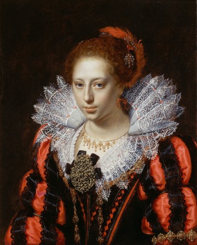 若い女性の肖像、c。 1620年。 作： Paulus Moreelse