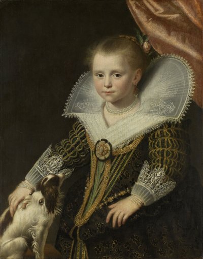 リトル・ピンセスとして知られる少女の肖像画、1623 作： Paulus Moreelse