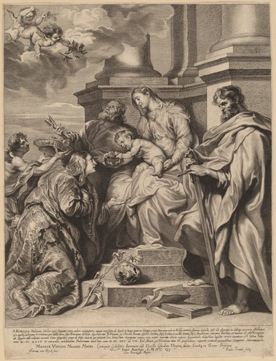 幼子イエスに戴冠される聖ロザリア 作： Paulus Pontius, after Sir Anthony van Dyck