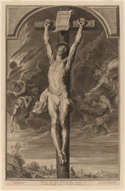 十字架上のキリスト 作： Paulus Pontius, after Sir Peter Paul Rubens