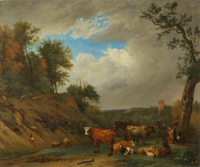 牛を連れた牧夫 作： Paulus Potter (after)