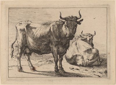 立っている牛と横になっている牛 作： Paulus Potter