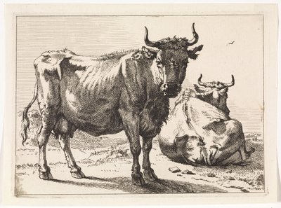 立っている牛と横になっている牛 ブルブック（シリーズタイトル） 作： Paulus Potter