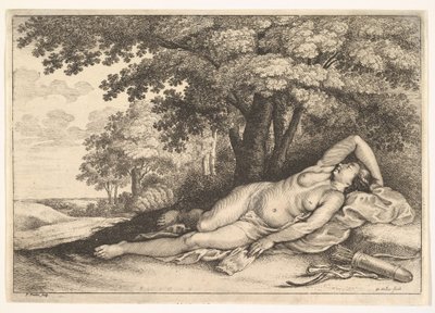 スリーピングハントレス、1625-77。 作： Paulus Potter