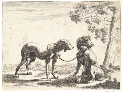 繋がれた二匹の犬 作： Paulus van Hillegaert (II)