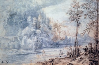 「いかだのある川の端」、17世紀 作： Paulus van Vianen II
