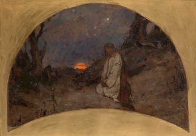 キエフのSt Volodymyrs大聖堂の庭のスケッチにおける苦悶、1886 作： Pavel Alexandrovich Svedomsky