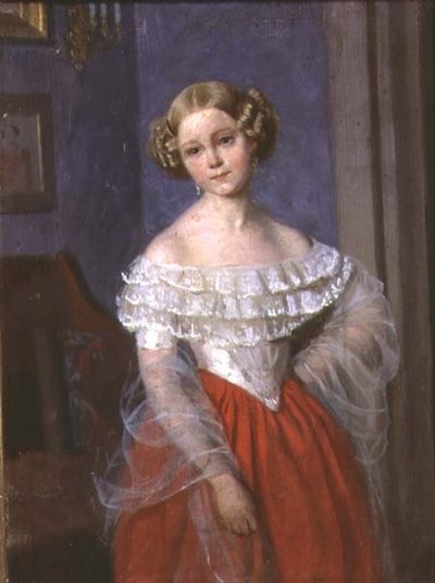 オルガ・イヴァノヴナ・デーモンカラ（1840-1927）の肖像 1851年（油彩・キャンバス） 作： Pavel Andreevich Fedotov