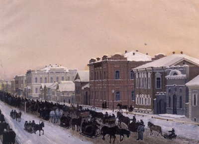 1897年、ざんげ節の時期のマギストラツカヤ通り、トムスク。 作： Pavel Mikhaylovich Kosharov