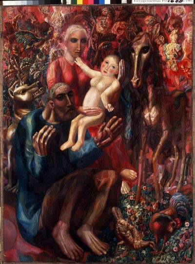 「聖家族」 パヴェル・ニコラエヴィチ・フィロノフ作（1883-1941） 1914年 国立ロシア美術館、サンクトペテルブルク、ロシア 作： Pawel Nikolajewitsch Filonow
