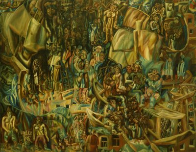 組成。船、1913-1915 作： Pavel Nikolayevich Filonov