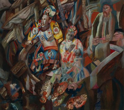 東と西、1912-1913 作： Pavel Nikolayevich Filonov