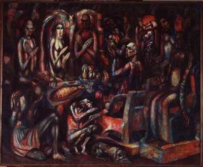 王の饗宴、1913 作： Pavel Nikolayevich Filonov