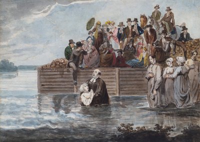 フィラデルフィアの再洗礼者が嵐の中で没頭する様子、1811 年頃。 1813年。 作： Pavel Petrovic Svin