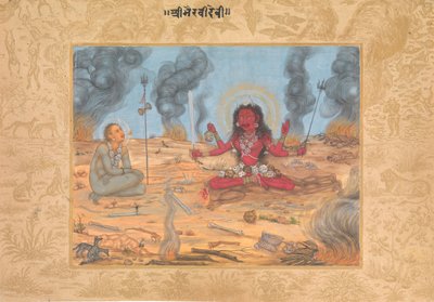 女神バイラヴィ・デヴィとシヴァ神 1630-35年頃 作： Payag.