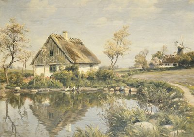 池のそばのコテージ 作： Peder Monsted
