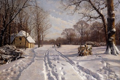 冬の風景の中をそりに乗る 作： Peder Monsted