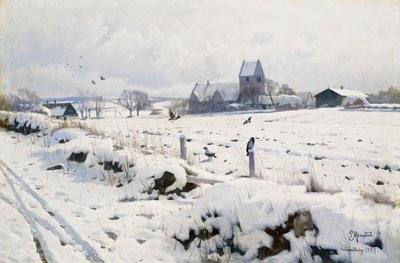 冬の風景、Holmstrup 作： Peder Monsted