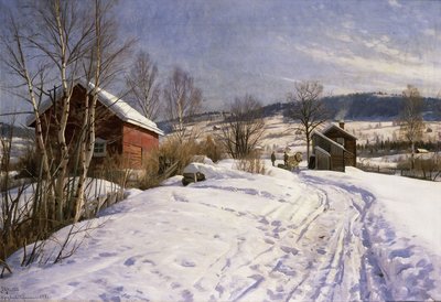 冬の風景、リレハンメル 作： Peder Monsted
